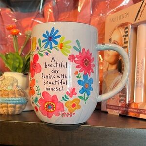 Natural life Floral Mug with Inspirational Quote